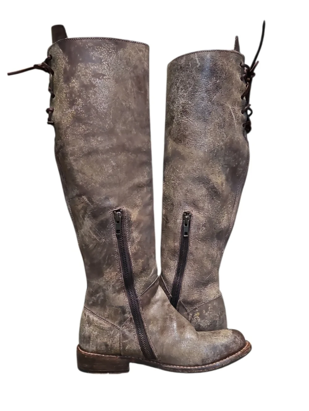 BED|STU Manchester Tall Distressed Brown Leather Riding Boots